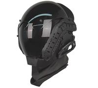 Pesoncarl Masque avec rail de guidage Masque futuriste PC Punk décoratif avec visage Cyber pour Cosplay Party Halloween Festival de musique Party Favor