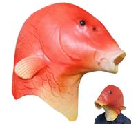 Pesoncarl Masque de poisson, masque animal réaliste en latex, costume de poisson drôle pour Halloween, déguisements, fêtes cosplay