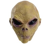 Pesoncarl Masque extraterrestre avec de grands yeux effrayants Halloween Xenomorphe Masque effrayant latex Costume de xénomorphe biologique extraterrestre réaliste (11, 8x9, 8 pouces), Halloween 2025