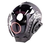 Pesoncarl Masque punk avec masque futuriste alimenté par batterie à LED ronde pour hommes Femmes Study PC Cyber Mask 10x8x6 Trendy Techwear Mask for Cosplay, Party, Halloween, Music Festival