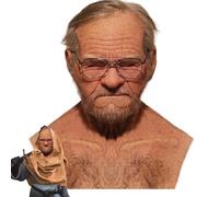 Pesoncarl Masque vieil homme, masque de latex respirant réaliste, accessoires d'Halloween effrayants pour la fête, le costume, le cosplay, la mascarade