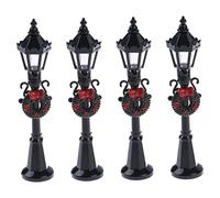 Pesoncarl Mini lampadaire modèle lampadaire de noël, Maison de poupée, Lanterne Chemin, éclairage décoratif pour Jardin féerique, 4 pièces pour fête