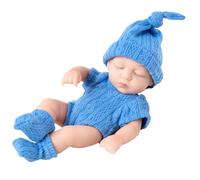Pesoncarl Mini poupées bébé 7 Mini poupées Mignonnes aux Yeux fermés réaliste Nouveau-né Doux en Silicone auntique poupée endormie avec vêtements Jouet pour Enfants, Style2 Party Favor