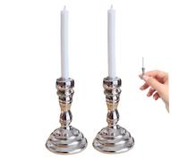 Pesoncarl Miniatures de Maison de poupée, Meubles Maison poupée, Accessoires candélabres et Bougies 2 pièces pour Accessoires scène Bricolage, Argent