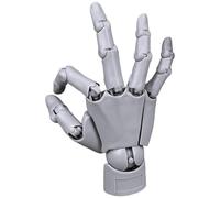 Pesoncarl Modèle de Main Flexible à Main articulée avec Joint et Base Mobiles, modèle en PVC Convivial pour Le Dessin, la Peinture, l'esquisse, Cadeau de fête Gris