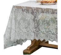 Pesoncarl Nappes, Nappe en Dentelle Blanche, Nappe Vintage rectangulaire de 59x39 Pouces, Nappe Florale brodée, Nappe en Dentelle pour Une fête de Mariage, dîner, décoration intérieure