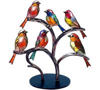 Pesoncarl Oiseaux en Verre de mer, Cadeaux d'amant d'oiseaux, Oiseaux en Verre taché sur Branche, Ornements de Bureau