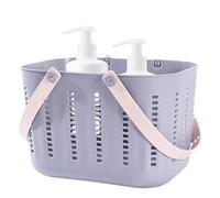 Pesoncarl Organisateur de Douche, Panier de Douche 10x7.5x7 Pouce Caddy de Douche avec Drain PPP PP Bath Caddy avec poignée en Silicone