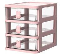 Pesoncarl Organisateur de Maquillage Kawaii avec tiroir, Porte-Stylo à 3 Couches, Organisateur de Papeterie Visible pour Le Bureau, l'école, la Maison pour Les fêtes