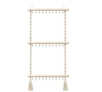 Pesoncarl Organisateurs de boîtes à Bijoux, Organisateur de Bijoux Suspendu, Support Collier à 3 Niveaux avec 30 Crochets, Support Mural avec Pompon pour Colliers, Bracelets, Boucles d'oreilles
