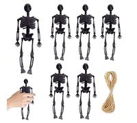 Pesoncarl Ornement du Squelette, Mini Figurines squelettes 6 pcs 5,9 Pouces Petits squelettes décor en Plastique Full Corps Halloween Squelette Jouet pour Artisanat Haunted House Party Favors