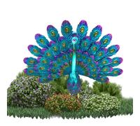 Pesoncarl Ornements de Jardin extérieur, Statue de Paon, Sculptures décoration en métal pour Oiseaux pour la pelouse de Patio Porche, Sculptures de Jardin Statues