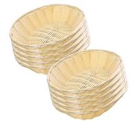 Pesoncarl Panier à pain 10 pièces paniers à pain ovales pour paniers en plastique de table 7, 9x2, 4 '' panier fruits vide pour cuisine, restaurant, présentoir de pièce maîtresse pour fête