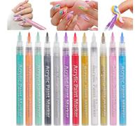 Pesoncarl Pens nail art 12pcs, stylos de vernis à ongles de 12 couleurs peinture à nail nail de peinture gras