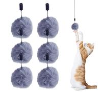 Pesoncarl Pièces de Rechange pour Arbre à Chat, 6 pièces, Boule Interactive pour Chat, Jouet Suspendu pour Chaton, Jouet Suspendu pour poteaux et Tours à gratter
