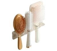 Pesoncarl Porte-sèche-Cheveux, Support de Brosse à Cheveux, 2pcs Organisateur de Brosse à Cheveux Claire avec 3 Trous, Organisateur de Support de Brosse à Cheveux adhésif Mural