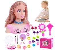Pesoncarl Poupée Head for Hair Style 35pcs / Set Simulate Styling Head Doll for Kids Imaginative & Makeup Learning Learning Felt Play Toys Girls, Gifts Girls, Set 2, Toys