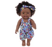 Pesoncarl Poupées Noires, poupée bébé Afro-américaine de 12 Pouces de 12 Pouces, poupée réaliste avec Cheveux bouclés et vêtements Portables pour Les Cadeaux pour Enfants, Violet, Jouets
