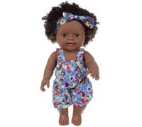 Pesoncarl Poupées Noires, poupée bébé Afro-américaine de 12 Pouces de 12 Pouces, poupée réaliste avec des Cheveux bouclés et des vêtements Portables pour Les Cadeaux pour Enfants, Violet