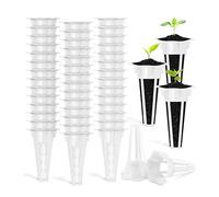 Pesoncarl Pousse de graines hydroponiques Plastique Plante Hydroponic Panier Panier de Plantation sans soille pour Jardinage Blanc 6,8 * 4cm 50pcs, Pots de Fleurs