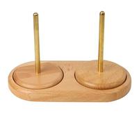 Pesoncarl Rangement de pelotes de fil en bois - Double rotation - 24,1 x 16,5 cm - Pour crochet - Accessoires de tricot amovibles - Double arbre