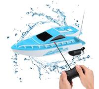 Pesoncarl RC Boat Mini Electronic Funny Imperproof Racing Boats Toy avec télécommande pour Enfants Toys (Pas de Batterie) Bleu, Jouets de Plage