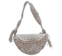 Pesoncarl Sac de plage crochet Boho Coton Woven Cotton Paille Sac à bandoulière pour femmes Macrame de gitan