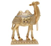 Pesoncarl Statue de Chameau en résine dorée, 6x7, 5 Pouces, exquise Petite Statue d'animal de Chameau pour la Maison, Le Bureau, décoration Table pour fête