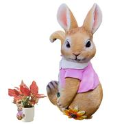 Pesoncarl Statue de Lapin pour Pot de Fleurs à Suspendre, Statue d'animal, Pot de Fleurs, 8,1 x 8,1 x 17,5 cm, décorations de Plantes Rouges, Pot de Plantes en résine, pour Jardin, Maison, terrasse