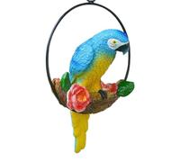 Pesoncarl Statue de perroquet en résine bleue à suspendre pour décoration de jardin extérieure