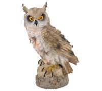 Pesoncarl Statues extérieures, Statue de Hibou, Figurine de Hibou réaliste, Faux décor de Chouette en résine, leurre de Hibou