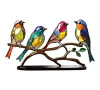 Pesoncarl Statues, Oiseaux en Verre tachés sur Les Ornements de Bureau de Branche