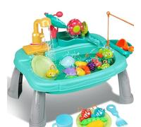 Pesoncarl Table à Eau pour Tout-Petits, 1 Ensemble de Table sensorielle électrique étanche à Circulation avec Roue Eau détachable, Mignonne pour Enfants pour Jeu de pêche, Jeu Simulation, glacière