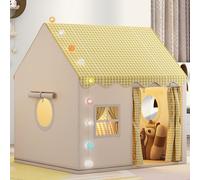 Pesoncarl Tente d'intérieur pour Enfants avec lumière, Tente de Jeu Respirante de 47 x 41 x 50 Pouces avec Porte fenêtre, Support en métal Amovible, Maison Jeu pour Enfants pour 3 à 4 Personnes