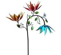 Pesoncarl Tine-Vent, Spinner de Vent en métal de 12 Pouces, Spinner de Jardin à Fleurs à Fleurs Multicolores avec pieu, Roues goupille pour la Cour et Le décor de terrasse du Jardin