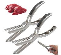 Pesoncarl Tool de préparation des côtes 2PCS, Outil de Suppression la Membrane côtes en Acier Inoxydable Ergonomique, Gadgets Cuisine sans Effort pour Les Amateurs Barbecue, Les barbecues, Le campi