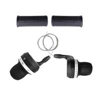 Pesoncarl Vélo Twist Grip Manette de Vitesse poignée vélo Levier de Frein vélo dérailleur Transmission 1 Paire 3x7 Vitesses, manettes de Vitesse