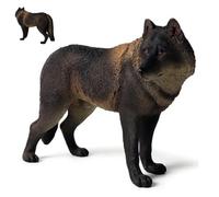 Pesoncarl Wolf Figurine High Simulation Wildlife Animal Modèle Wolf Toys Collection Figurine Ornement Educational Learning Toys Giver Birthday Girls, Black