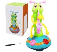 Pesoncarl Wriggle Caterpillar, Saxophone Dansant électrique, Jouet Chenille avec Musique et lumière LED, Jouet sensoriel éducatif pour Les Enfants de 0 à 3 Ans, Jouets d'apprentissage, sans Batterie