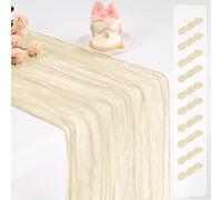 Pesonlook Lot de 10 Chemins de Table en étamine Ivoire pour Mariage