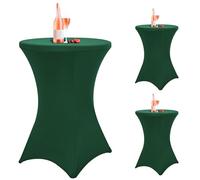 Pesonlook Lot de 3 nappes à cocktail 81,3 x 109,2 cm Vert chasseur