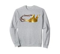 Pessah chrétienne Pâques Jésus Couronne d'épines au Roi Sweatshirt, Unisexe pour Adultes, Gris Chiné, M