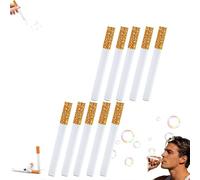 Pessrrtewg Lot de 10 cigarettes à bulles - Jouet anti-stress - Mini cigarette à bulles avec liquide - Relaxation - Cadeau d'anniversaire, de Noël, de fête, pour hommes et femmes