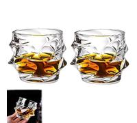 Pessrrtewg Lot de 2 verres à whisky en cristal japonais à l'ancienne, verres à whisky lourds, verres de dégustation de whisky en cristal, cadeaux à bourbon pour père homme