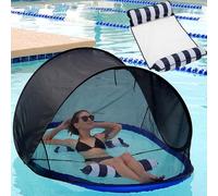 Pest Awaysis - En attente de brevet | Flotteur de piscine | Filet de prévention des insectes | Fini les abeilles, les guêpes, les moustiques | 40% de protection solaire | Comprend un hamac flottant en