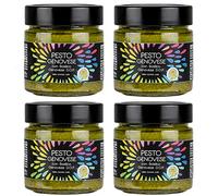 Pesto genovese Cuvea au Basil Genois A.O.P. - 4 x 180 g - Pesto italien artisanal - Ingrédients de qualité - Sans conservateurs ni colorants