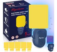 Pestvanish Piège à insectes volants à brancher, tueur de moustiques et de moucherons d'intérieur, sûr, non toxique, lumière UV, piège à insectes avec tampon adhésif pour mouches, moucherons, mites