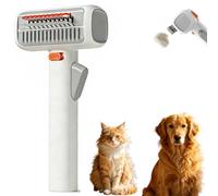 Pet 2-en-1 auto-détachable et peigne de soins, brosse à deux côtés pour animaux de compagnie, Pet de soins auto-nettoyant avec bouton de relâche, dents en métal en acier inoxydable