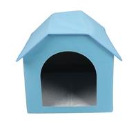 Pet à la Maison en Plein Air Intérieure Pliable pour Chats et Petits Chiens - Grand Refuge de Chats Confortable avec Matelas Double Face, Facile à Assembler (Blue)