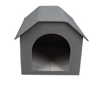 Pet à la Maison en Plein Air Intérieure Pliable pour Chats et Petits Chiens - Grand Refuge de Chats Confortable avec Matelas Double Face, Facile à Assembler (Grey)